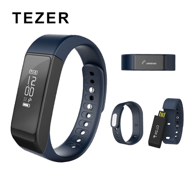 Originele Tezer Draadloze Bluetooth 4.0 I5plus Smart Armband Fitnesscall Sms Herinnering Stappenteller Tracker Sport Smart Polsband
