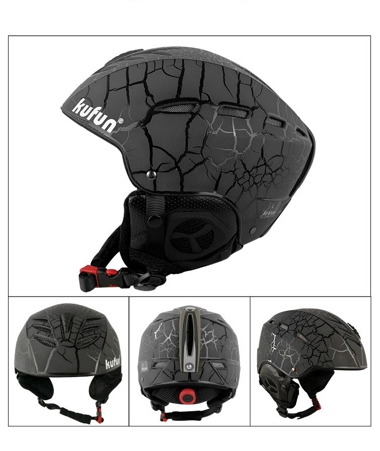 Kufun skidhjälm snowboardhjälm skidhjälm snö vinter barn vuxna skateboard skateboard barn formgjutna män kvinnor: Mång / M (55-58cm)
