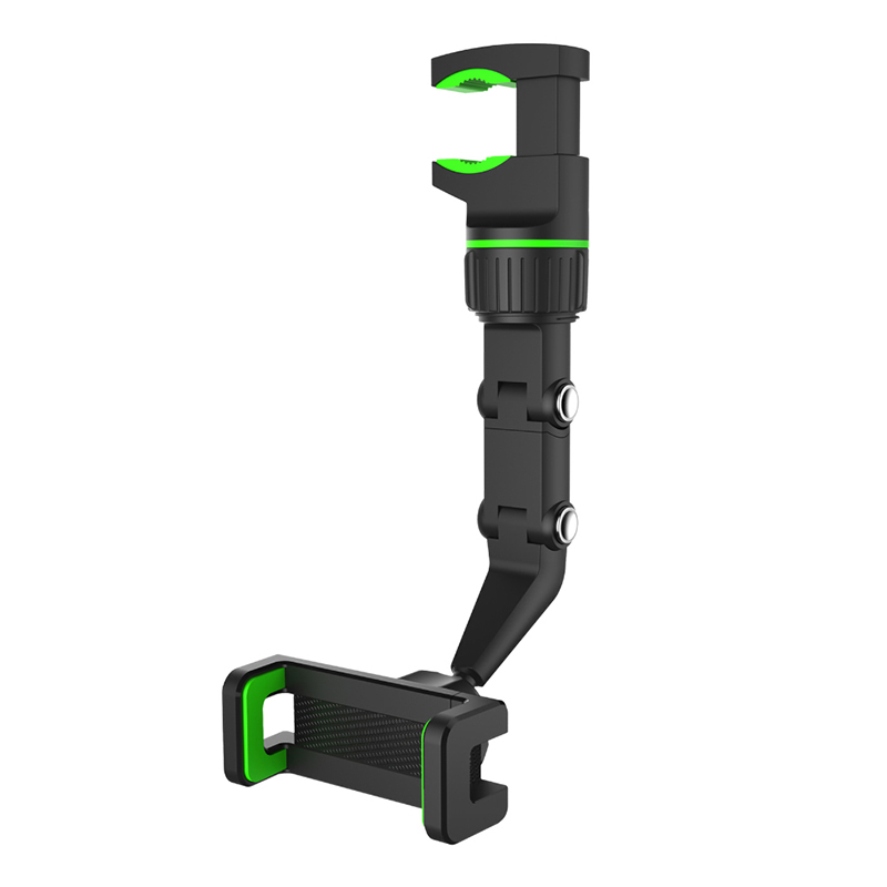 Soporte para teléfono con espejo retrovisor para coche, 360 ° Soporte giratorio para teléfono, soporte universal para teléfono de coche con soporte para GPS para todos los teléfonos inteligentes: Verde