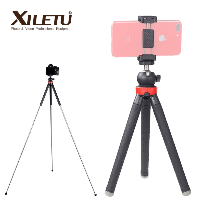 XILETU XS-110 Leichte Mini Edelstahl Tabletop Stativ Für Reisen Bergsteigen Spiegellose Kamera Smartphoto 1050mm