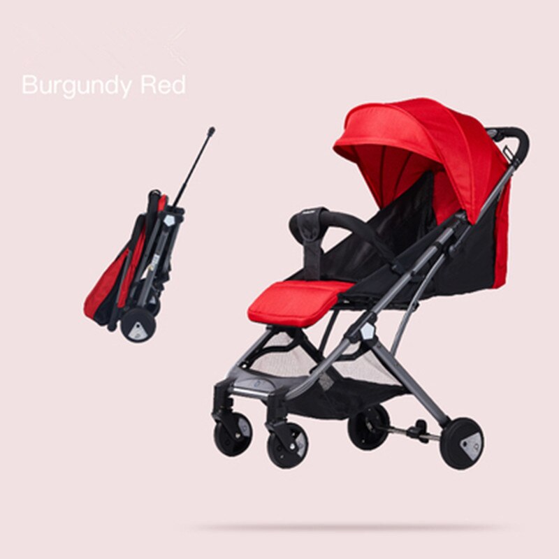 Baby stroller can sit reclining shock absorber child stroller ultralight portable high landscape folding stroller: Silver