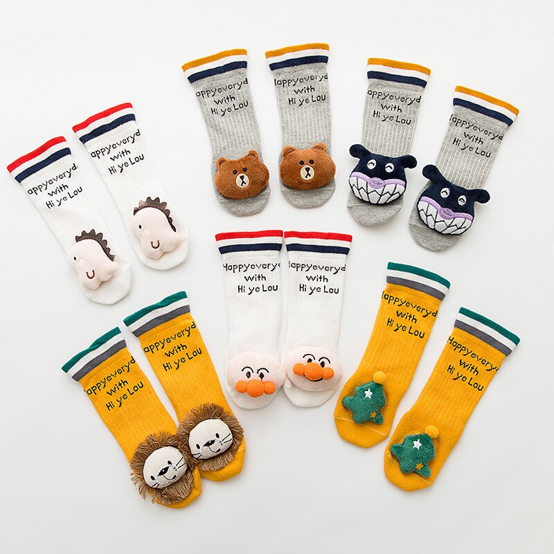 1pair Children's Baby Socks Soft Cotton Cartoon infant knee high socks Long Cute for Kids boys Girls 0-5 Years old cheap stuff