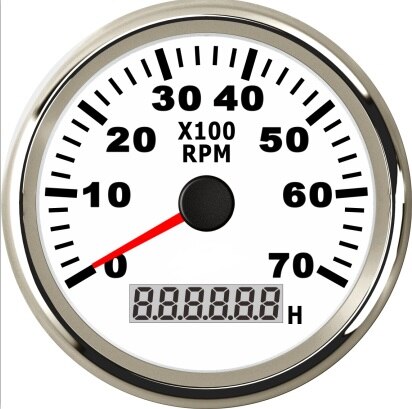 85mm Tachometer RPM REV Counter RPM With Hour Meter 7000RPM 9-32V With Red Backlight 12V 24V: WS