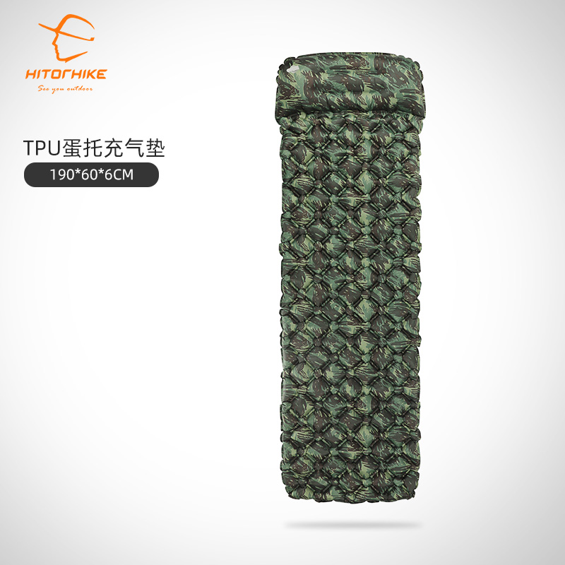 Enkele Luchtbed Opblaasbare Matras Camping Outdoor Kamp Zelfopblazende Mat Natuur Hike Matelas Gonflable Tavel Slapen Bed: camouflage green A