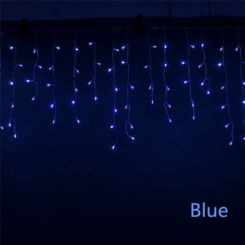 Jaar Led Gordijn Garland Op Het Raam Kerstverlichting 4 M/5 M Kerstverlichting Voor straat Guirlande Kerst Decoratie: Blue / 8 flashing EU Plug