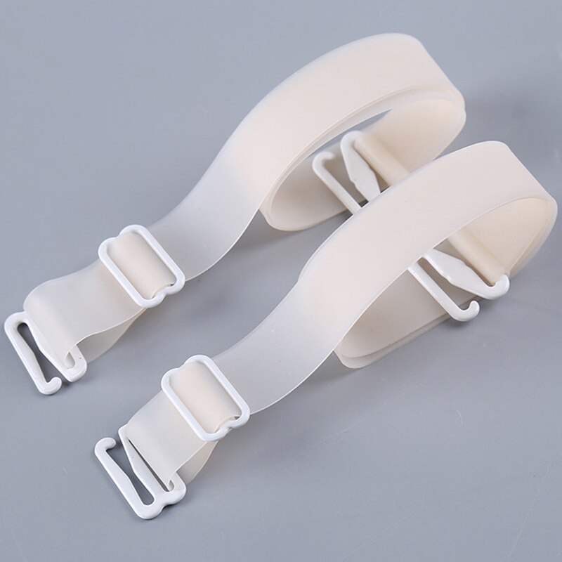 Vrouwen 1cm brede snoepkleurige siliconen bh-bandjes, onzichtbare bh-verlengband, verstelbare bh-haakverlengers, accessoires: Huid