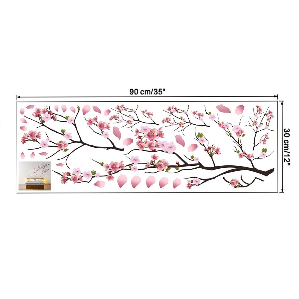 Cherry Flying Birds Wall Stickers Home Nursery Window Decor Removable Room Wallpaper For Kids Living Room Decals Decoration: A left