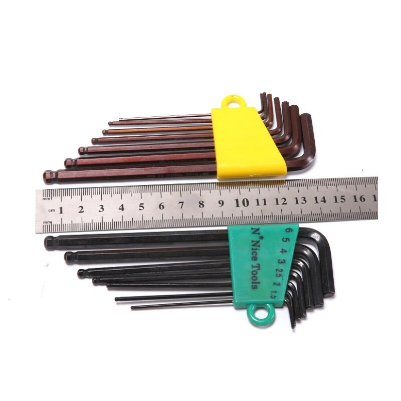 7Pcs/Set Stainless Steel Hexagon Wrench Spanner Hand Tool Triple Cross L Shape 90Degree Angle Long Arm Torx Star Repair Kit DIY