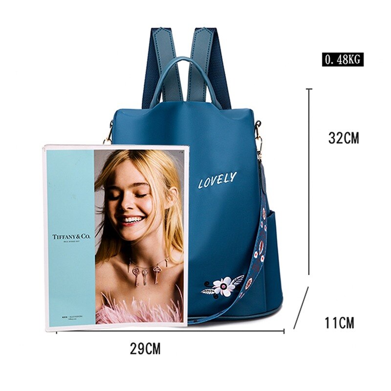 Estilo chinês flor bordado mochila sacos de escola primavera verão ao ar livre viagem bagpack para adolescente à prova dwaterproof água 2021