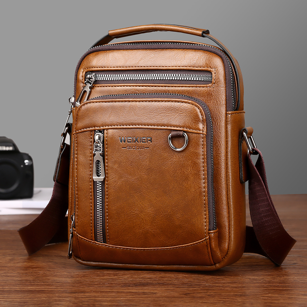 Mannen Schoudertas voor 9.7 "iPad Mannen PU Leer Mannen Crossbody Tassen Business Mannelijke Effen Messenger Bag reistas mannen Handtas