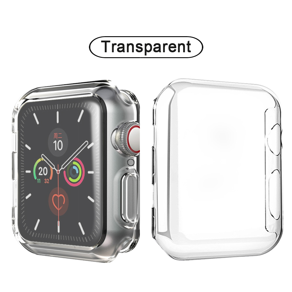 Slim watch 360 cover til apple watch case 5 4 3 2 1 42mm 38mm blød klar tpu skærmbeskytter til iwatch 5 44mm 40mm tilbehør: Gennemsigtig / 44mm til 4 5