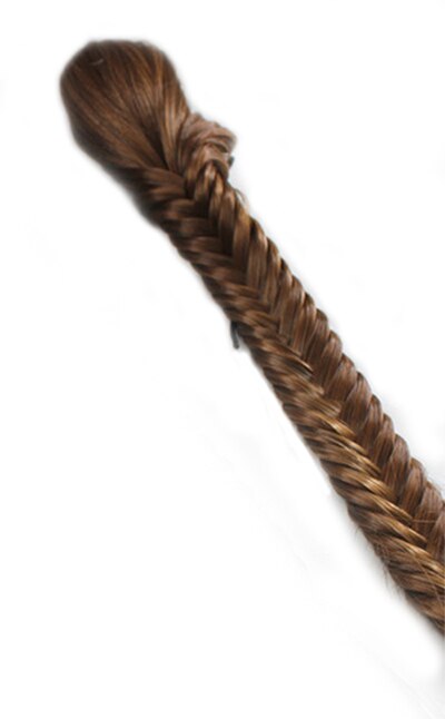 Extensiones de cola de caballo sintética de color marrón Trenza para el cabello cola de caballo con cordón para mujeres colas de pez fibra de alta temperatura: claw 230