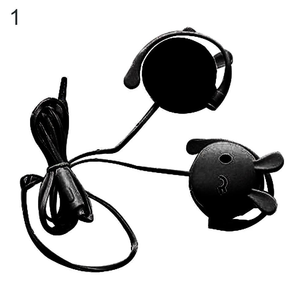Niedlicher hasen-stereo-kopfhörer mit mikrofon und 3.5mm ohrbügeln, sport-headset: Schwarz