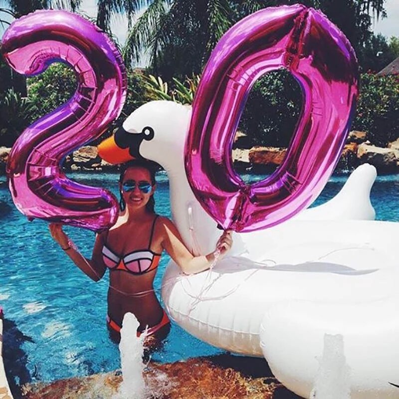 2pcs 32 Or 40 inch Happy 20 Birthday Foil Balloons pink gold number 25th Years Old Party Decorations Man Boy Girl Supplies