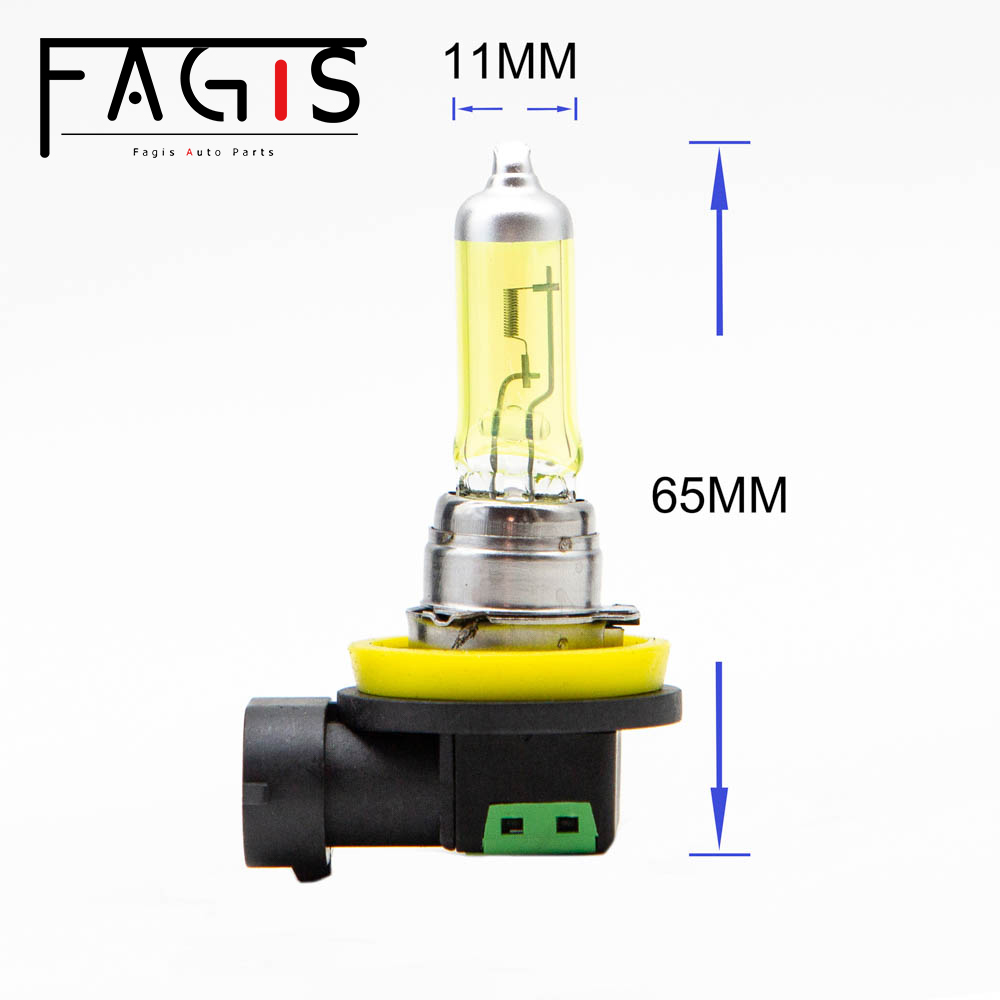 Fagis 1 Pcs H11 12V 55W Yellow Lights 2800K Quartz Glass Car Headlight Auto Fog Lamps Halogen Bulbs