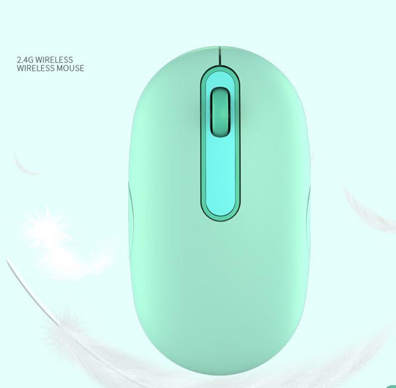 SeenDa 2.4GHz Wireless Mouse Rechargeable Silent Mouse Girl Rechargeable Mini Silent Mice Ergonomic For Laptop PC: Green