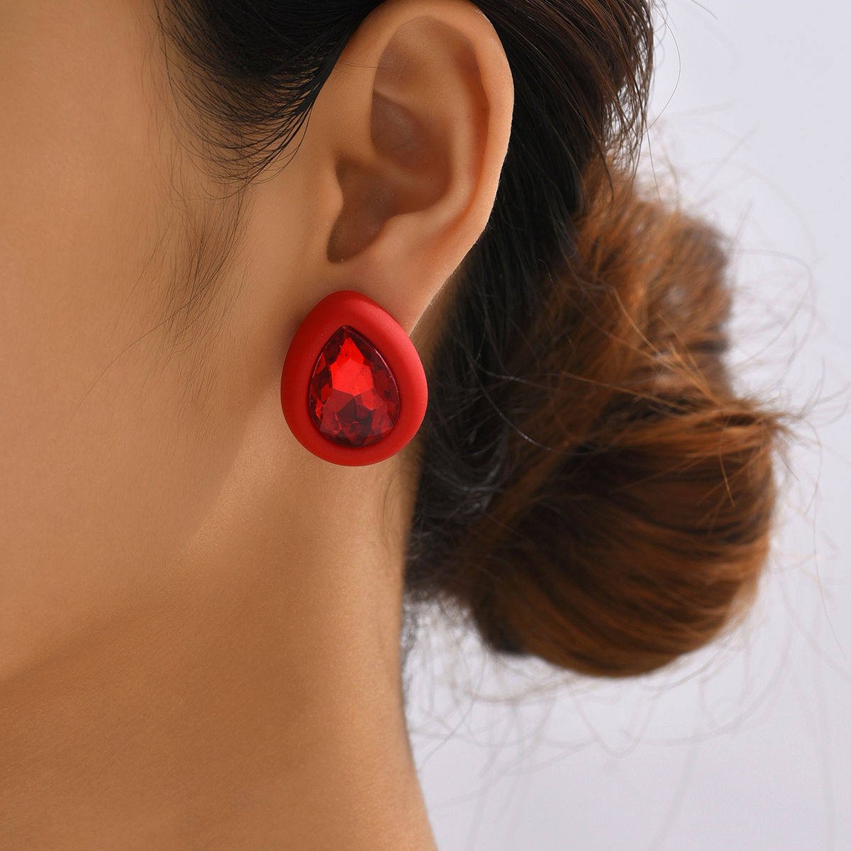 Strass oorbellen voor vrouwen vierkante oorknopjes pendientes 2023 trend geometrische kantoor feestcadeau mode-sieraden: Imitation Rhodium Plated