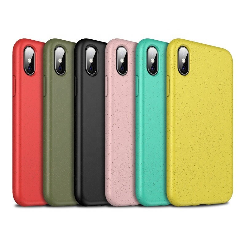 Eco Friendly Natural Wheat Straw Biodegradable TPU Phone Case For iPhone XS Max XR