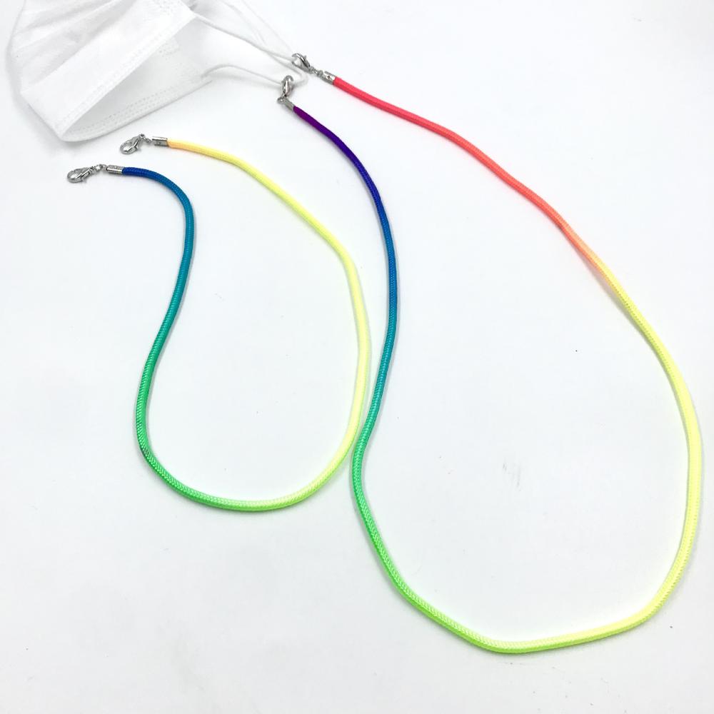 Regenboog Kleuren Gezichtsmasker Lanyard Handige Handige Houder Touw Anti-verloren Anti Masker Opknoping Hals Halter Touwen