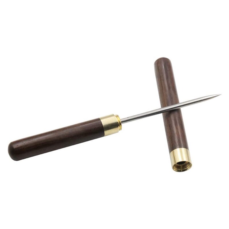 3Pcs Stainless Steel Ice Picks Kitchen Tool Ice Pick with Wooden Handle and Safety Cover for Camping,and Restaurant