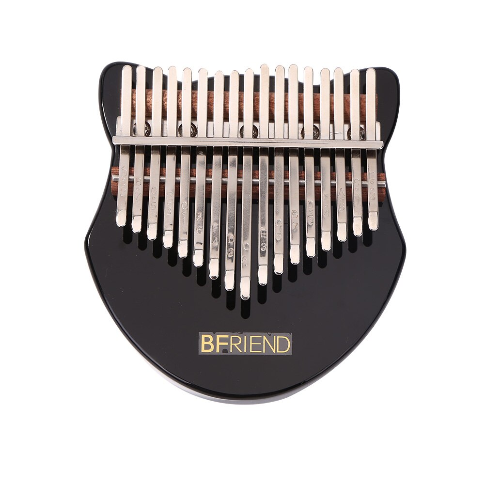 Muziekinstrument duim piano acryl kalimba muziekliefhebbers mbira 17 toetsen kristal speelaccessoires voor beginners: Zwart