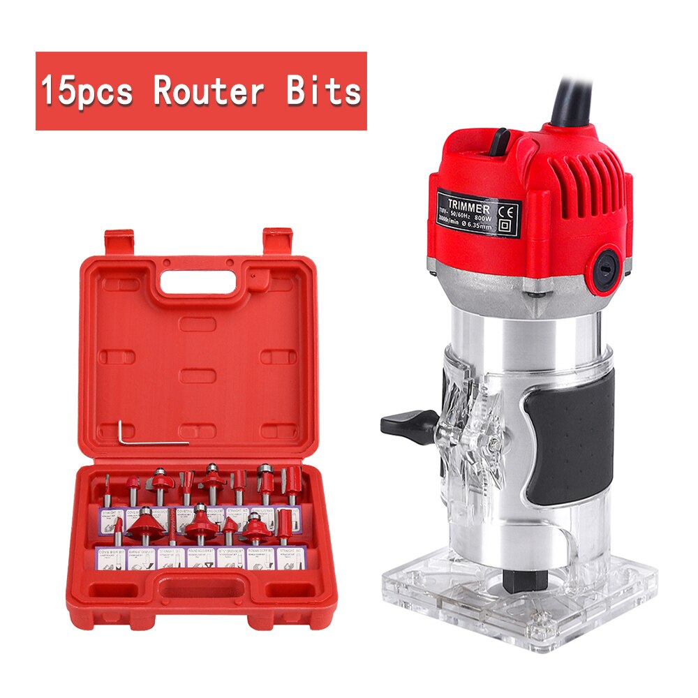 800W Wood Electric Trimmer Palm Router 1/4"Woodworking Joiner Cutting Palmming Tool 30000R/MIN