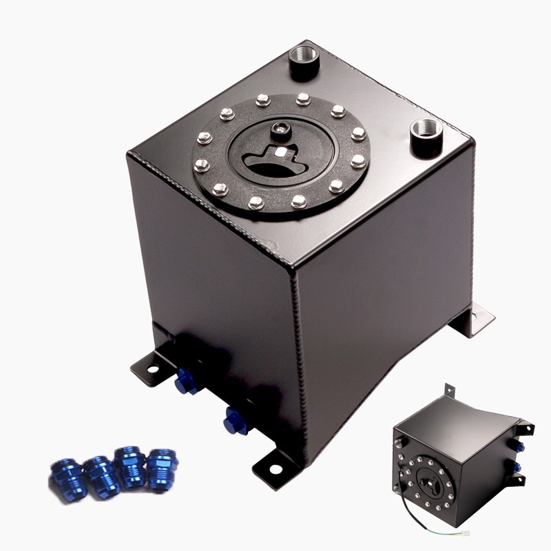 2.5 Gallon 10L Aluminium Fuel Surge tank mirror polish Fuel cell foam inside, with sensor/ Without Level Sender