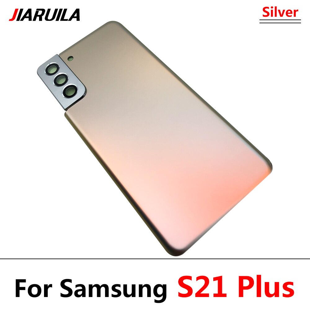 Terug Glas Vervanging Voor Samsung S21 Ultra Batterij Cover Achterdeur Behuizing Case Met Lijm Sticker Voor Samsung S21 Plus: S21 Plus Silver
