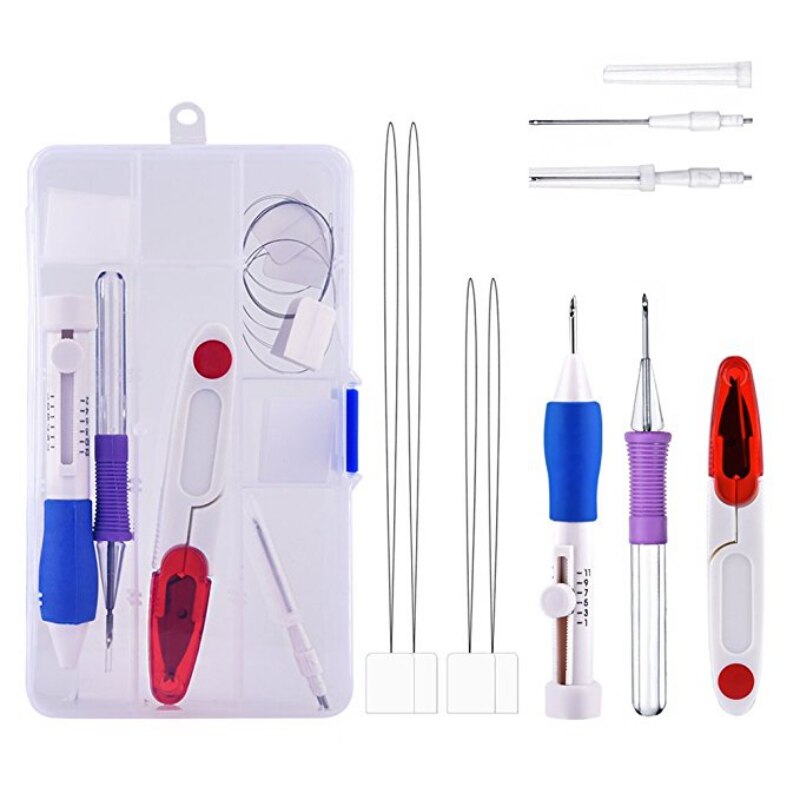 24Pcs Diy Borduren Pen Set Stiksels Punch Naalden Kit Porren Kruissteek Gereedschap Haak Breien Art Borduren Naalden Threa: A6