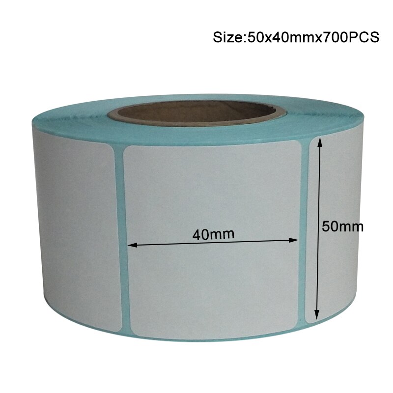 Paper Self Adhesive Thermal White Blank Label Sticker Paper Supermarket Price Blank Label Direct Print Waterproof Print Supplies: 50x40mm-700pcs