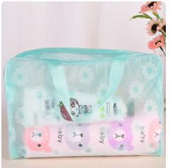 femmes fermeture à glissière PVC maquillage organisateur sac de toilette bain sac de rangement étanche Transparent Floral voyage sac cosmétique: Green