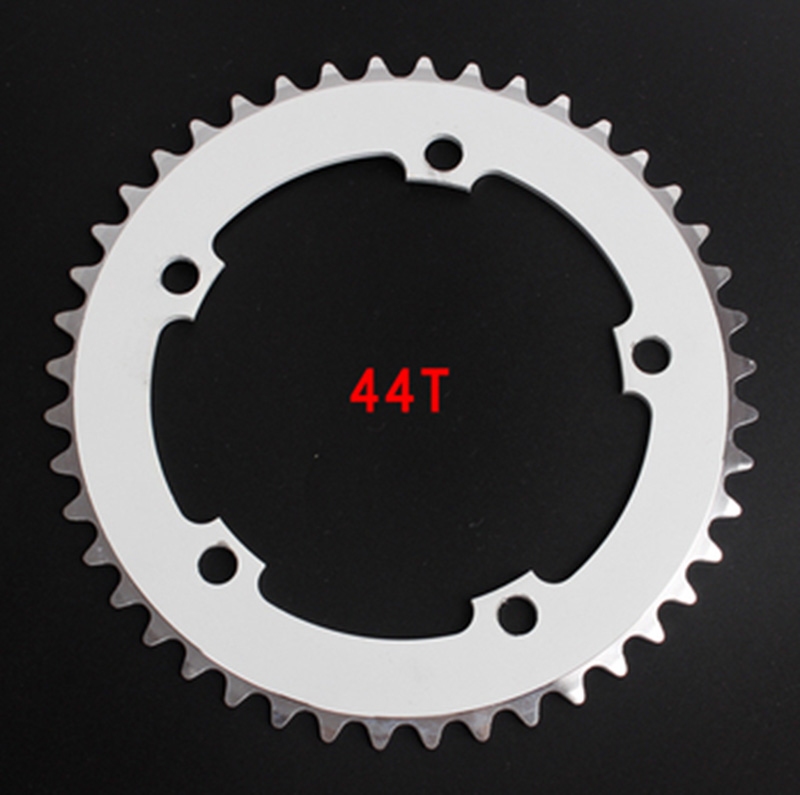Fixed Gear Bicycle Chainring Single Speed Bike 130 BCD Chain Wheel Fixie 44T 46T 48T 1/2X1/8&quot; Crankset Plate BIke Spare Parts: 44T  White
