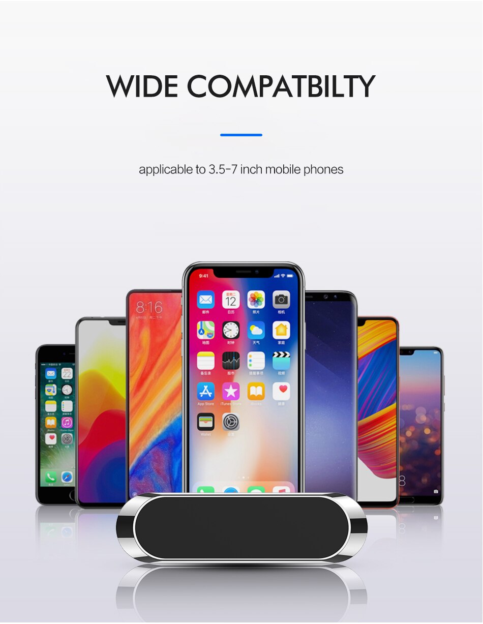 Magnetische autotelefoonhouder dashboard mini stripvorm standaard voor iphone samsung xiaomi metalen magneet gps autohouder voor muur