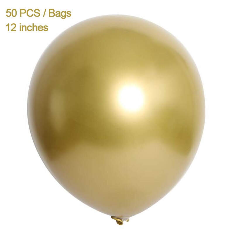 50 st metall latex ballong kostym födelsedagsfest förslag bröllop festival dekoration spel belöning 12 tum: Gyllene