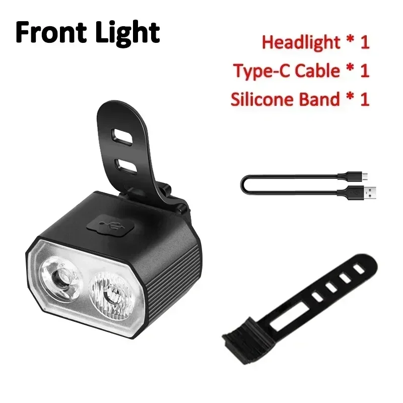 Luz delantera para bicicleta con carga USB, luz trasera de advertencia para bicicleta, faro trasero impermeable, linterna, luz Led para ciclismo: Borgoña