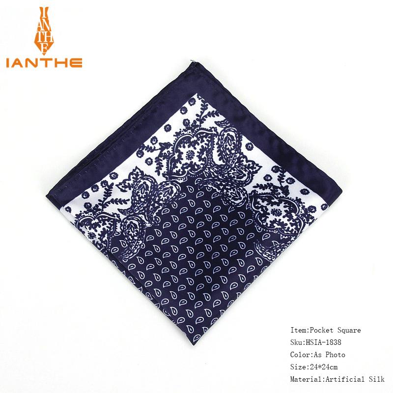 Neue herren Taschentuch Vintage Paisley Druck Tasche Platz Weiche Seide Taschentücher Hochzeit Party Business Hanky Brust Handtuch: IA1838