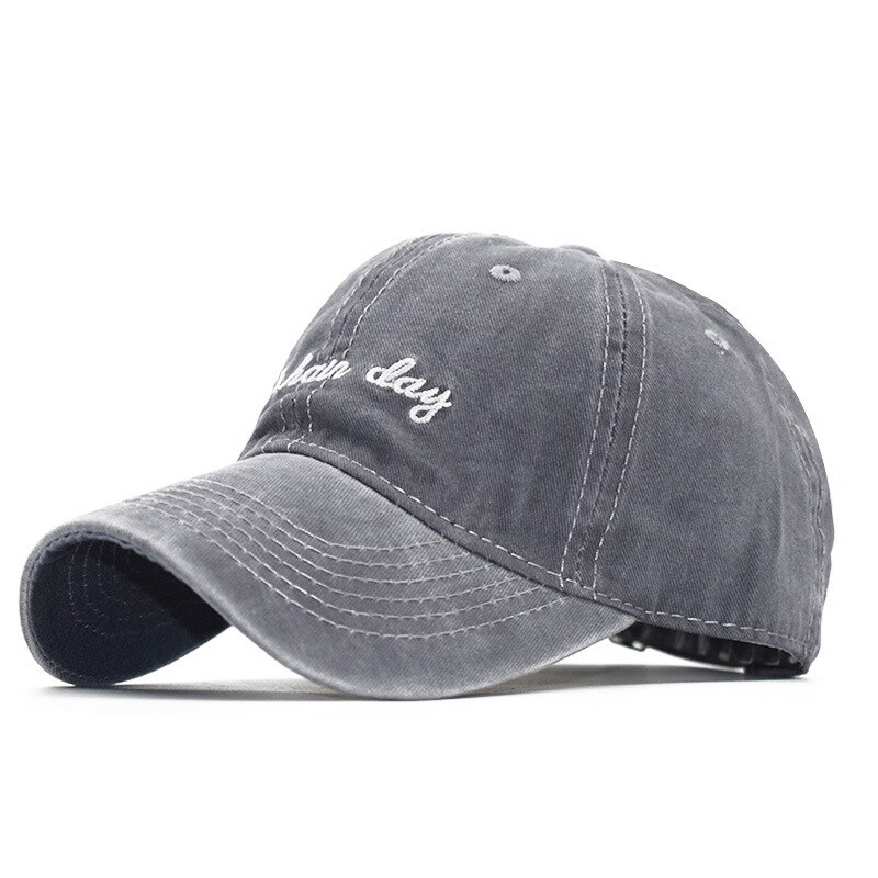 Antique Finish Via Rinsing Denim Baseball Hat Lettered Bad Hard Day Embroidery: 6