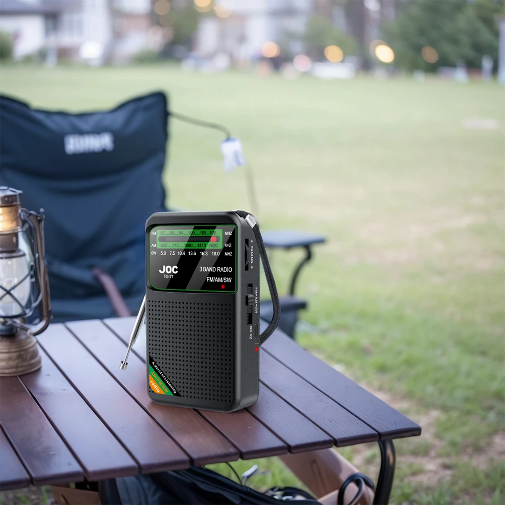 Portable Radio AM/FM/SW Pocket Radio with Rechargeable Battery Built-in Speaker with HD Display Screen Mini FM Receiver Radios