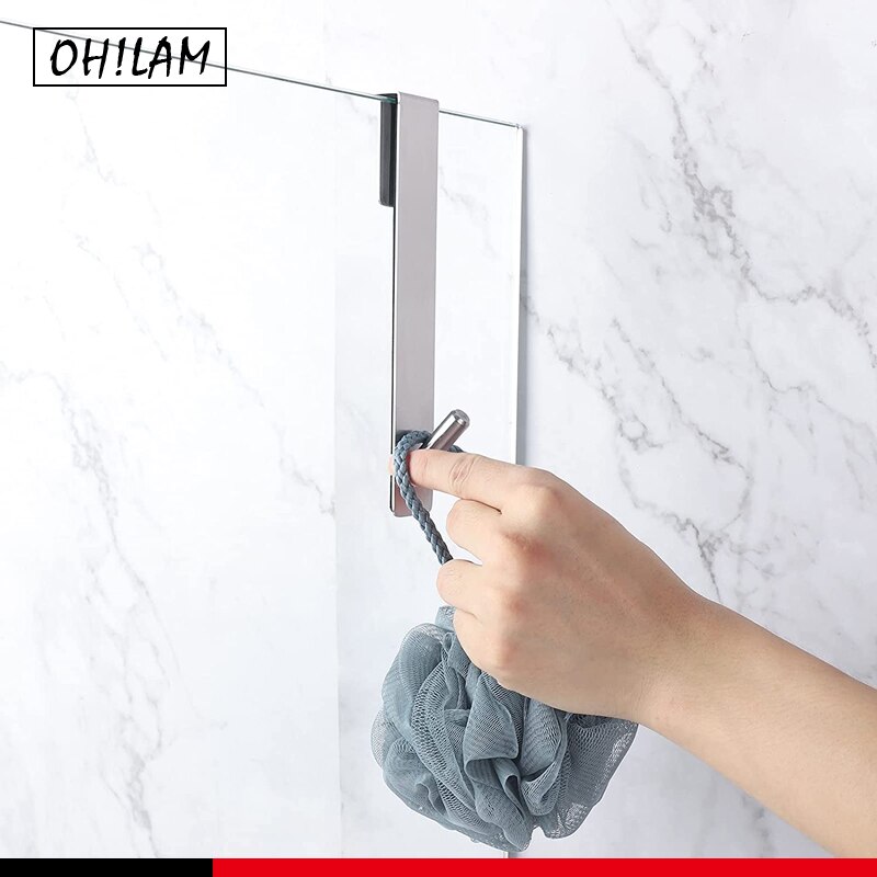 Über Tür Handtuch Bademantel Haken Für Schlecht Rahmenlose Glas Dusche Tür Haken Handtuch Schlecht Ball Aufhänger Küche Schränke Schränke: rostfrei Stahl