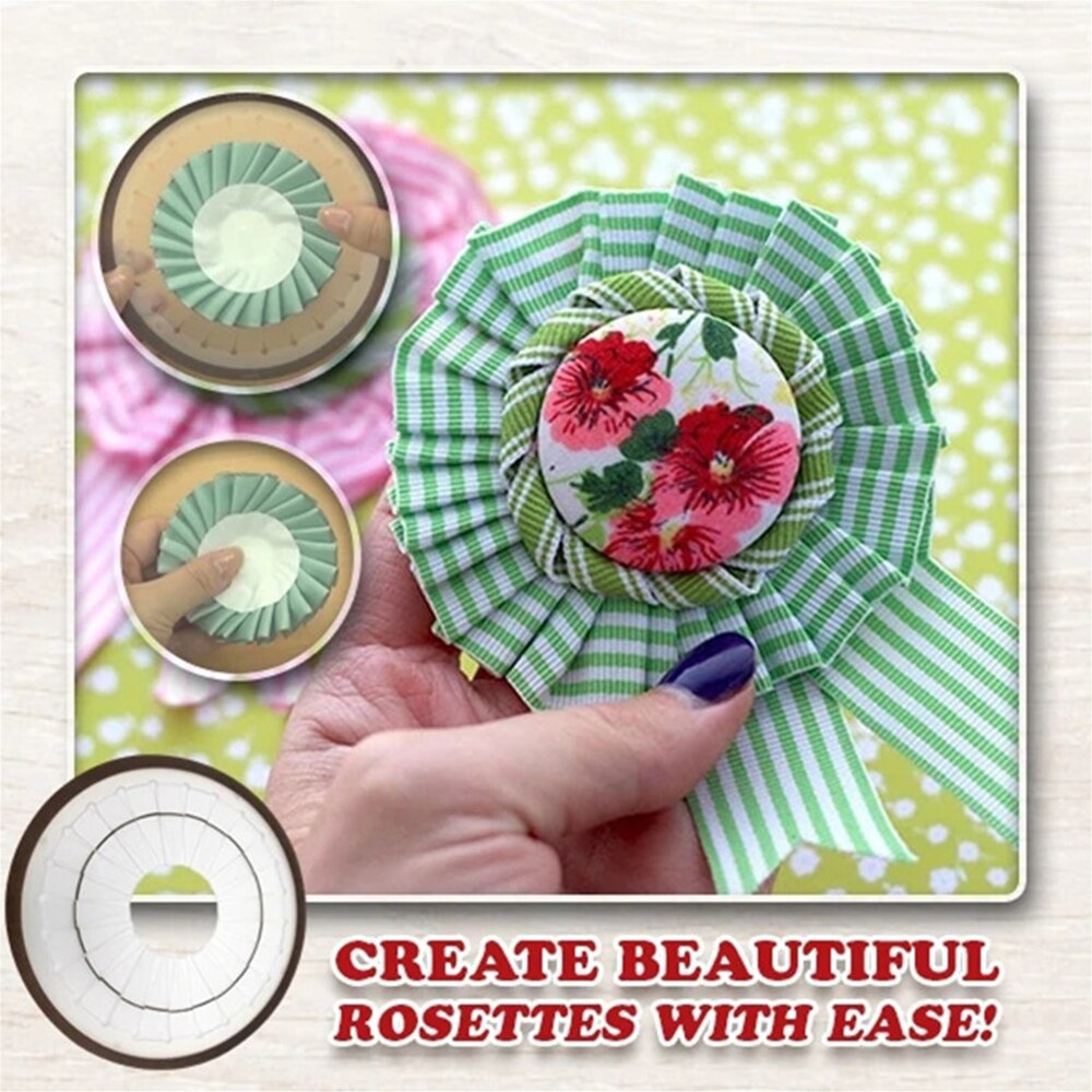 Diy roset maker håndlavet bånd blomst dekor patchwork gør værktøj let roset maker