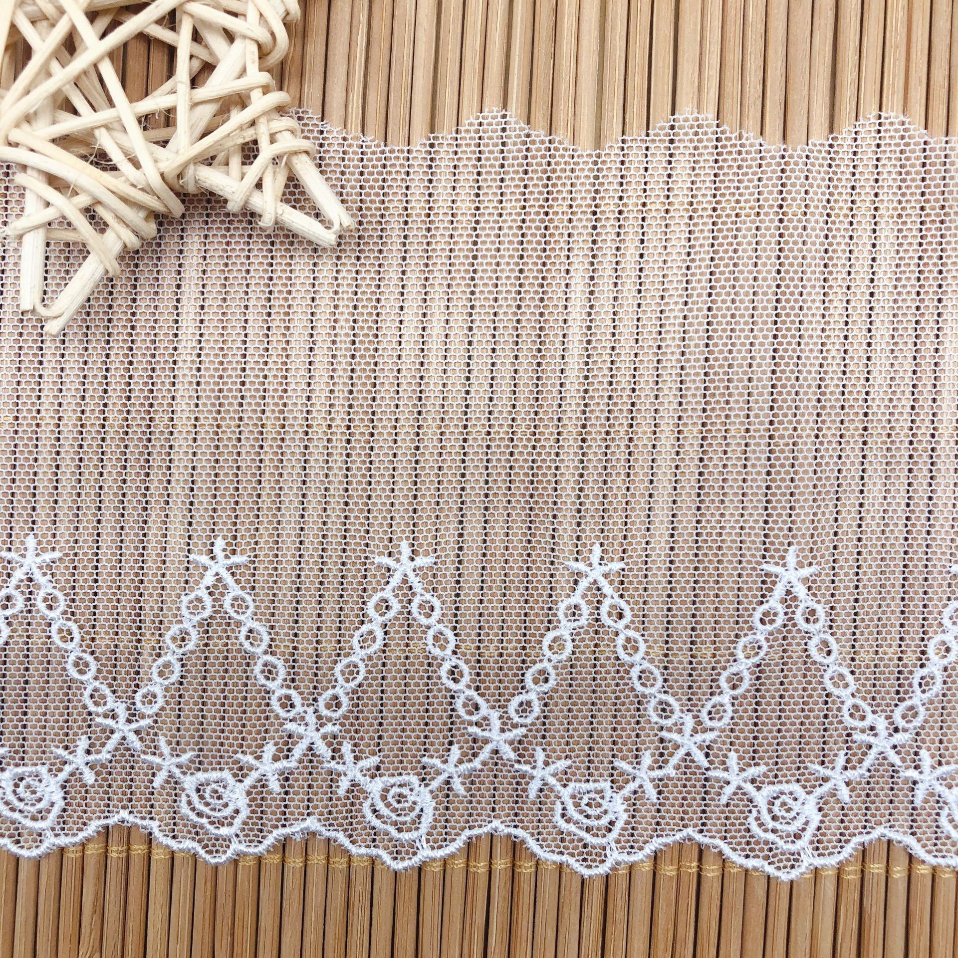 Accesorios de ropa para novia, velo de boda, tejido de costura, malla de cintas de encaje, bordado, estrella de encaje, de flores, Lolita