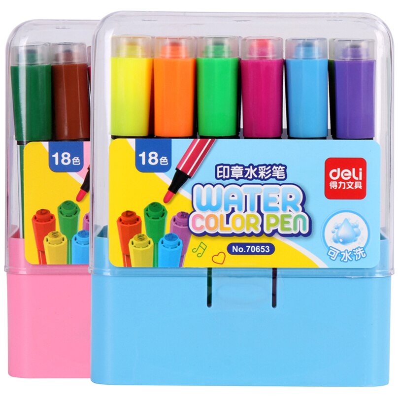 Deli Schilderen Stempel Water Kleur Pennen 12 Kleuren/Set Schilderen Leveringen Aquarel Briefpapier Markers Voor Schets Kunstenaar Briefpapier