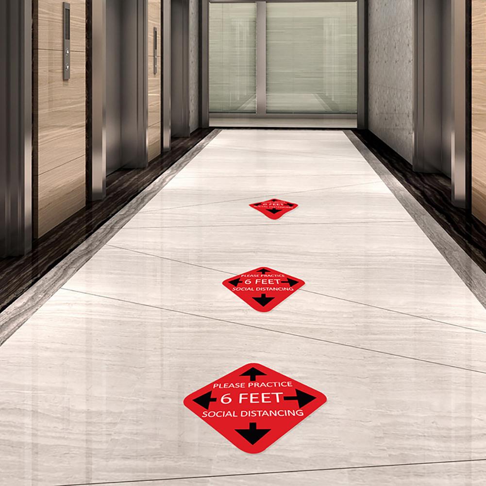 Ground Sticker Interior Floor Adhesive Figure With Social Distance Marker "Keep Your Standing Distance Here" Floor Sticker: A