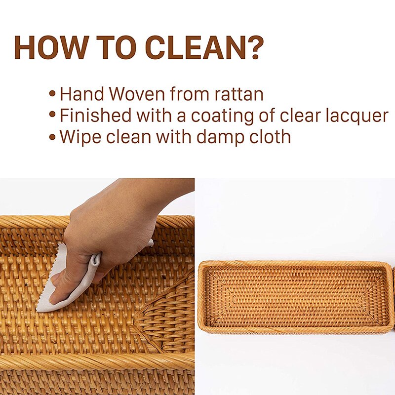Bathroom Vanity Tray Rattan Guest Towel Napkin Holder Wicker Paper Hand Towels Storage Dispenser Napkin Caddy