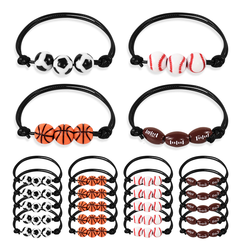 10/20Stck Sport thema Party Armbänder FußBall Baseball Basketball Perlen Charme freundlicher Geburtstag begünstigt für Gast Pinata Füller