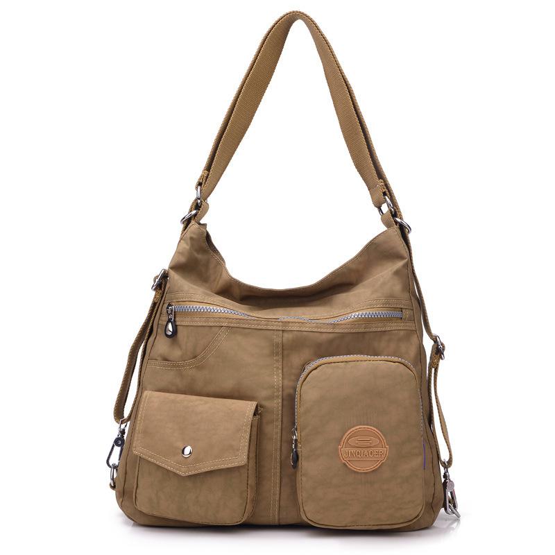 2019 nuove donne impermeabili borsa doppia tracolla borse firmate borsa femminile in Nylon di alta qualità: Beige