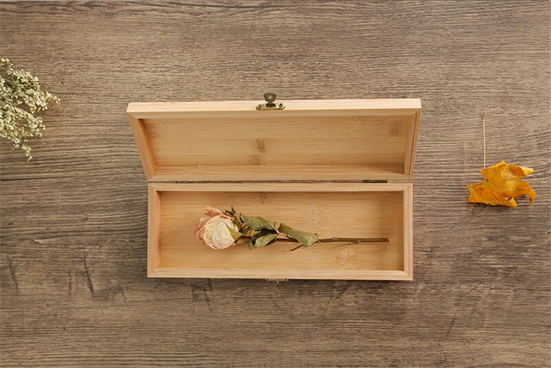 Bamboo wooden box clamshell rectangular wooden box wooden storage box with lock wooden box special offer