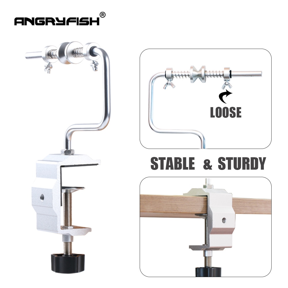 Angryfish Fishing Line Spooler With Clamp Fishing Reel Line Spool Spooler System Curved Fishing Line Winder