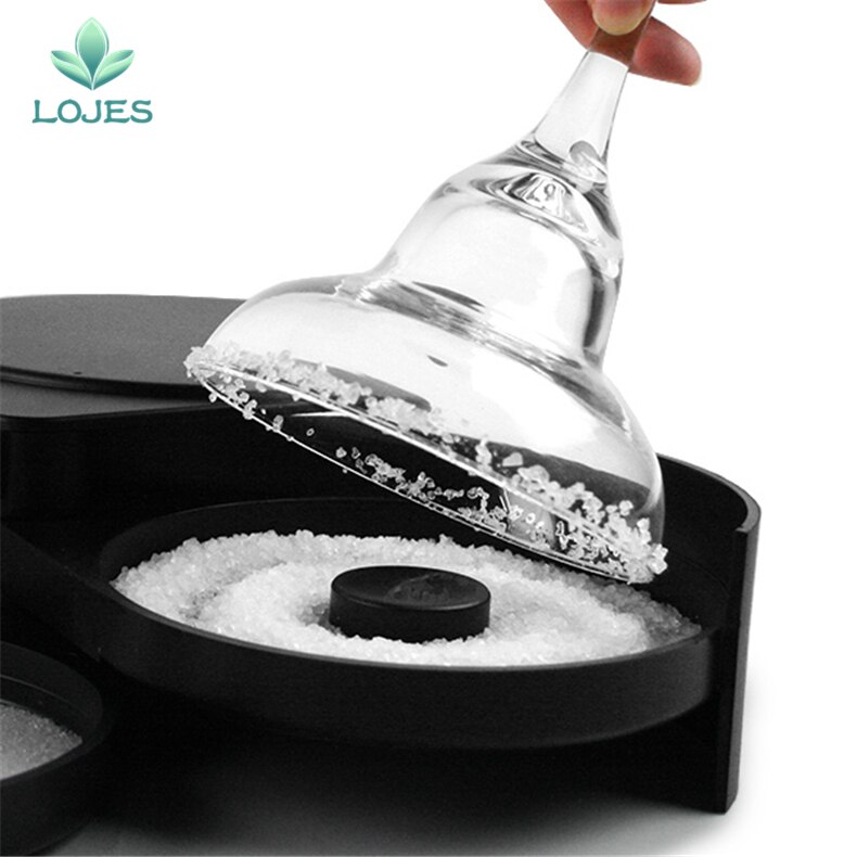 Glass Rimmers 3 Tier Salt Sugar Margarita Cocktail Glass Rimmer Home Bar Accessory Tool Bartender