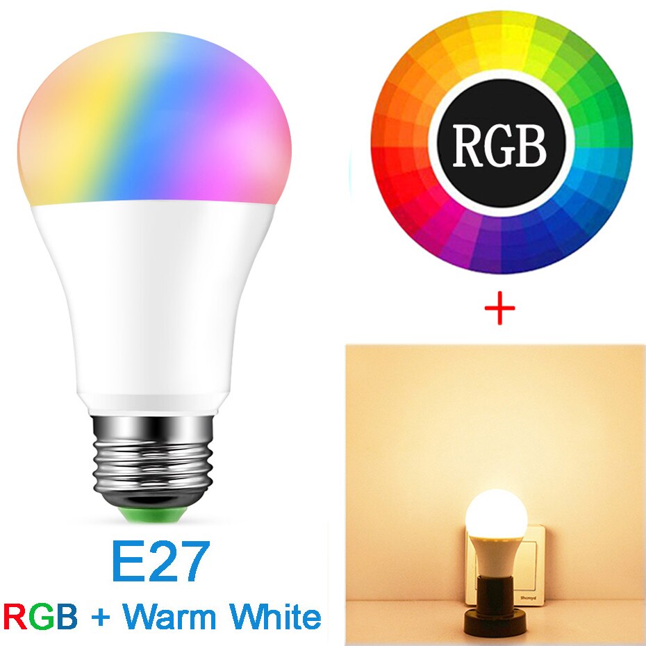 4 Stuks Smart Lamp Bluetooth Lamp E27 Gekleurde Licht 15W Dimbare Rgb Led Lamp B22 Gecontroleerd Door App, sync Naar Muziek, Voor Thuis: E27 RGBWW